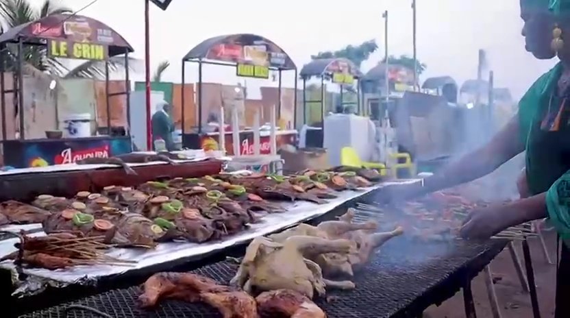 Visitors enjoying grilled fish and local dishes at the Mali Fish Festival 2026 in Bamako